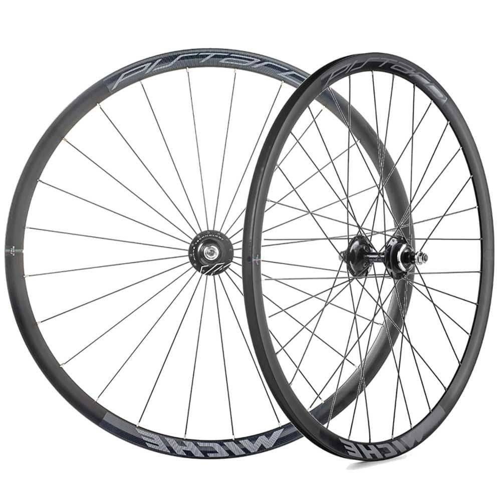 Miche Pistard Track Tubular Wheels set for high-performance track cycling, featuring sleek aerodynamic design and lightweight construction.