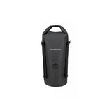 Topeak 4L weatherproof fork drybag for bikepacking, black, designed for Versacage mount on a bicycle.