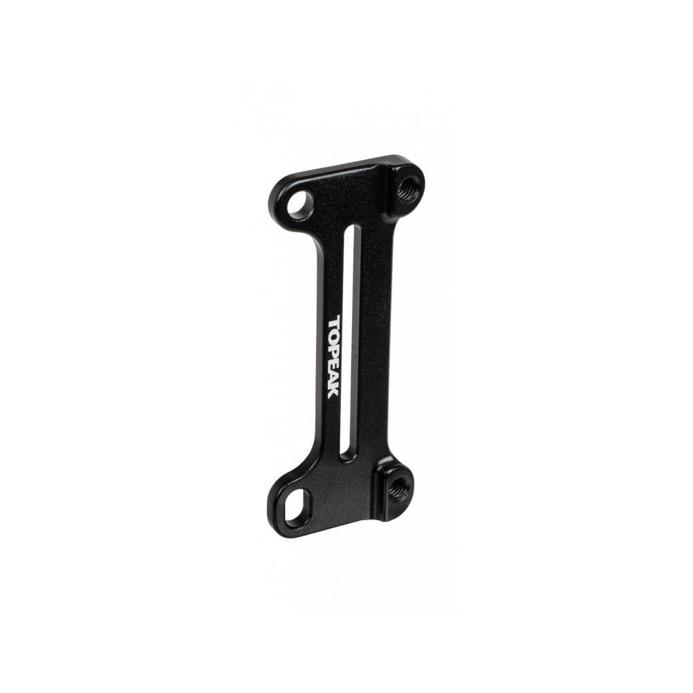 Topeak Cage Mount Expander in black for water bottle cages and pump brackets, shown with mounting hardware and accessories.