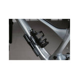 Topeak Cage Mount Expander in black, an accessory for water bottle cages and pump brackets, shown in a close-up image.