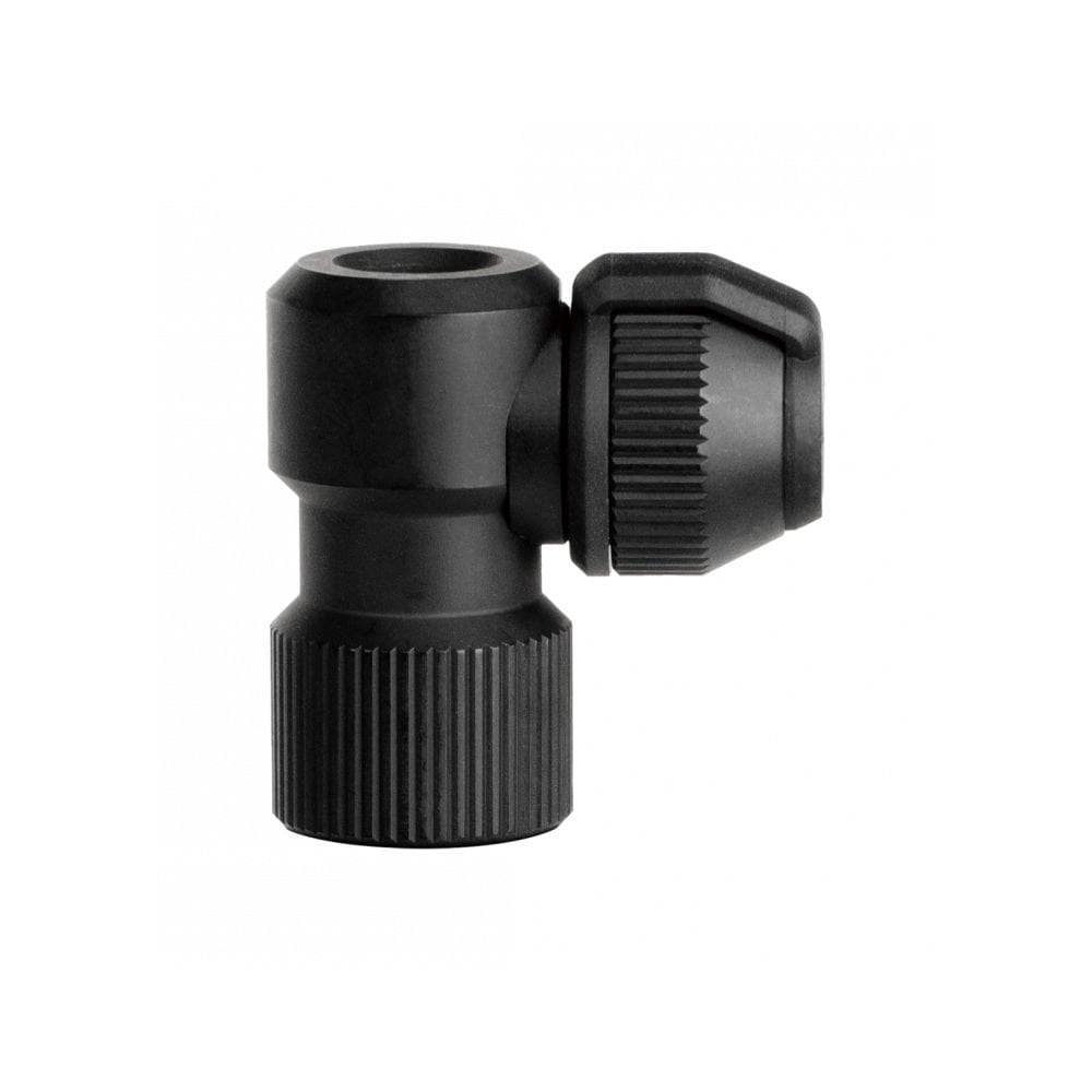 Topeak Nano Airbooster L CO2 inflator for Presta and Schrader valves, black accessory for quick tire inflation.