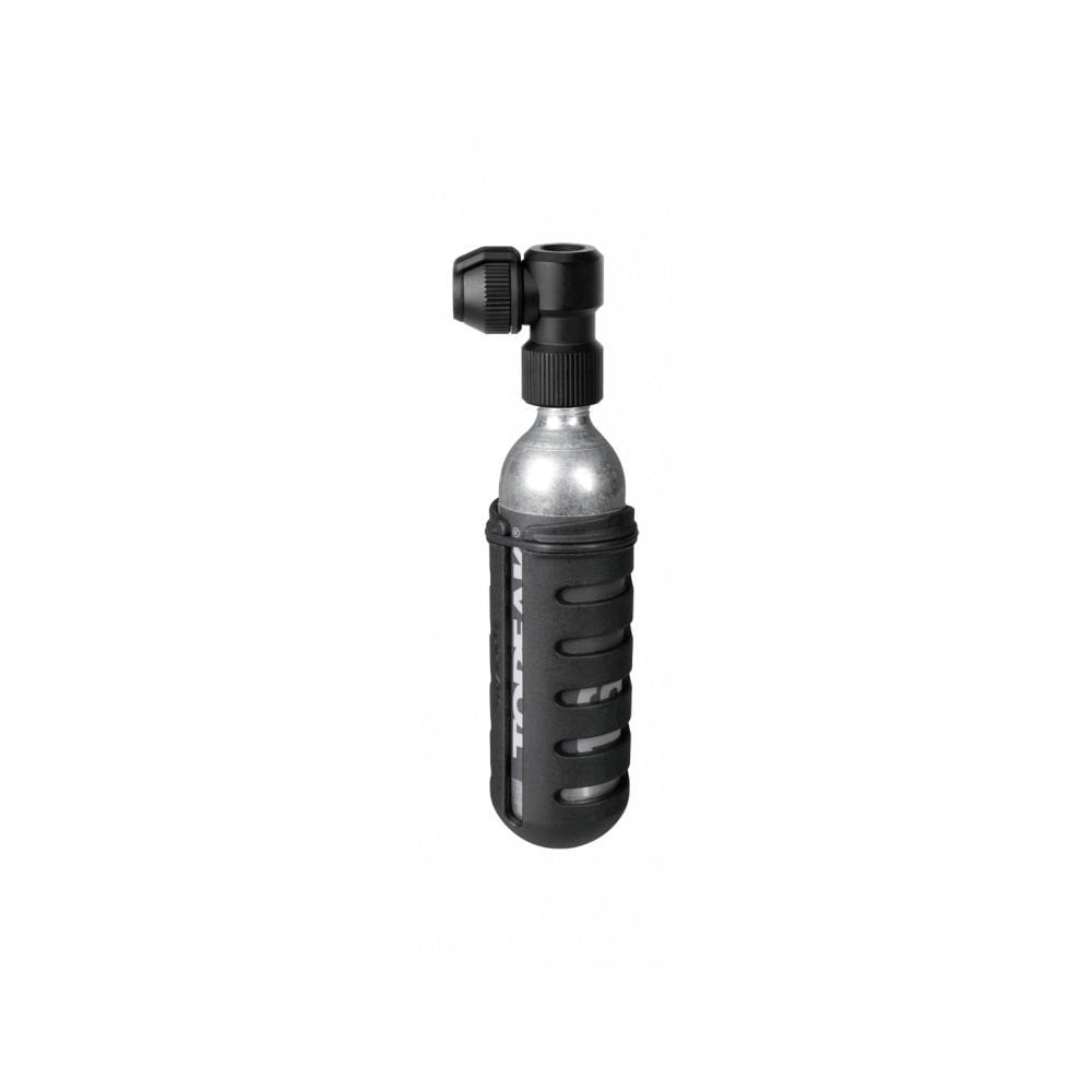 Topeak Nano Airbooster L CO2 inflator with 16g cartridge for Presta and Schrader valves, compact bike tire inflator accessory