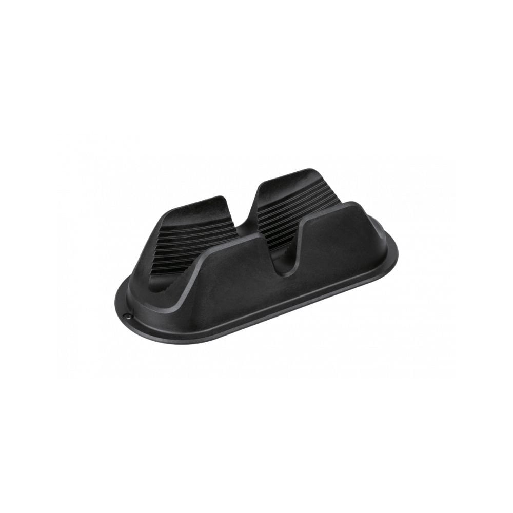 Topeak black front wheel chock stabilizer for bikes with tires up to 29 inches by 2.6 inches, designed for secure bike parking.