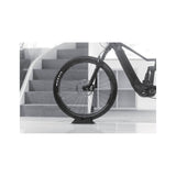 Topeak black front wheel chock stabilizer for bikes with tires up to 29 inches by 2.6 inches, bike accessories.