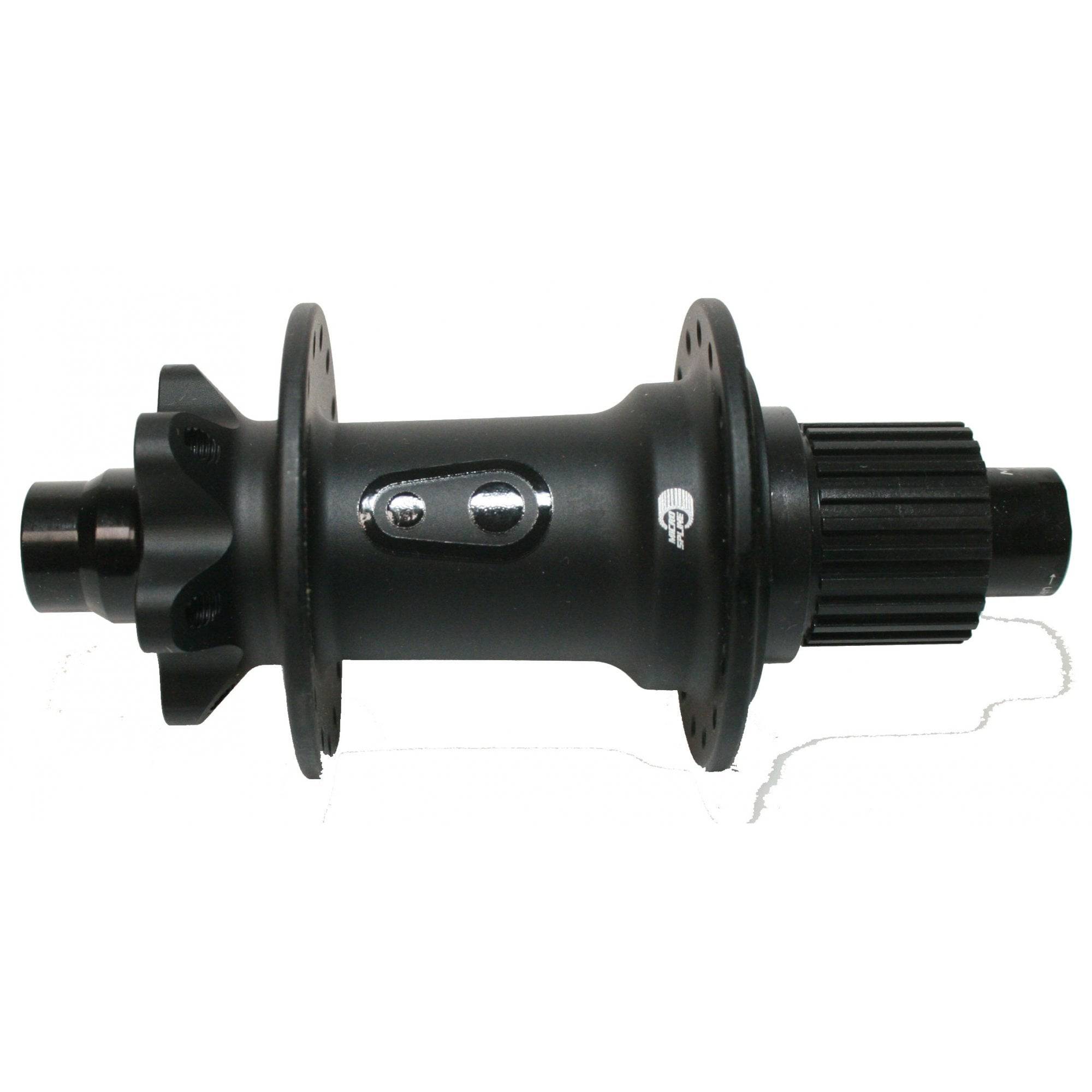 Crankbrothers Synthesis E-Bike hub in black with Shimano Micro Spline, 148x12mm boost compatibility, 32H spoke count.