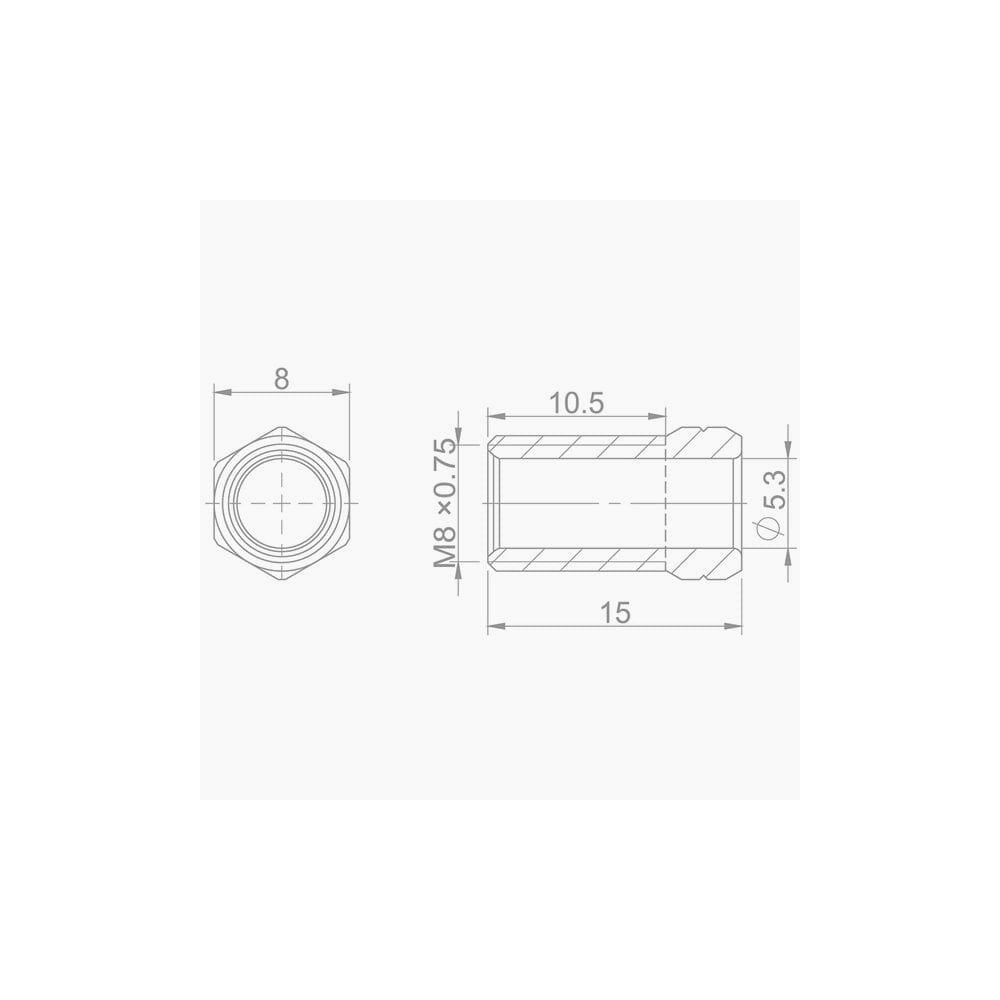 Aztec M8 x 0.75 threaded shroud components for Avid brake systems, set of 8 replacement parts with metal and plastic finish.