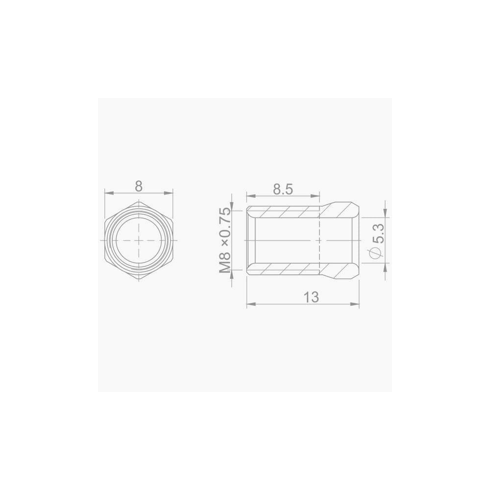 Aztec threaded shroud M8 x 0.75 for Shimano brakes, set of 8 component replacement parts for bike brake systems.