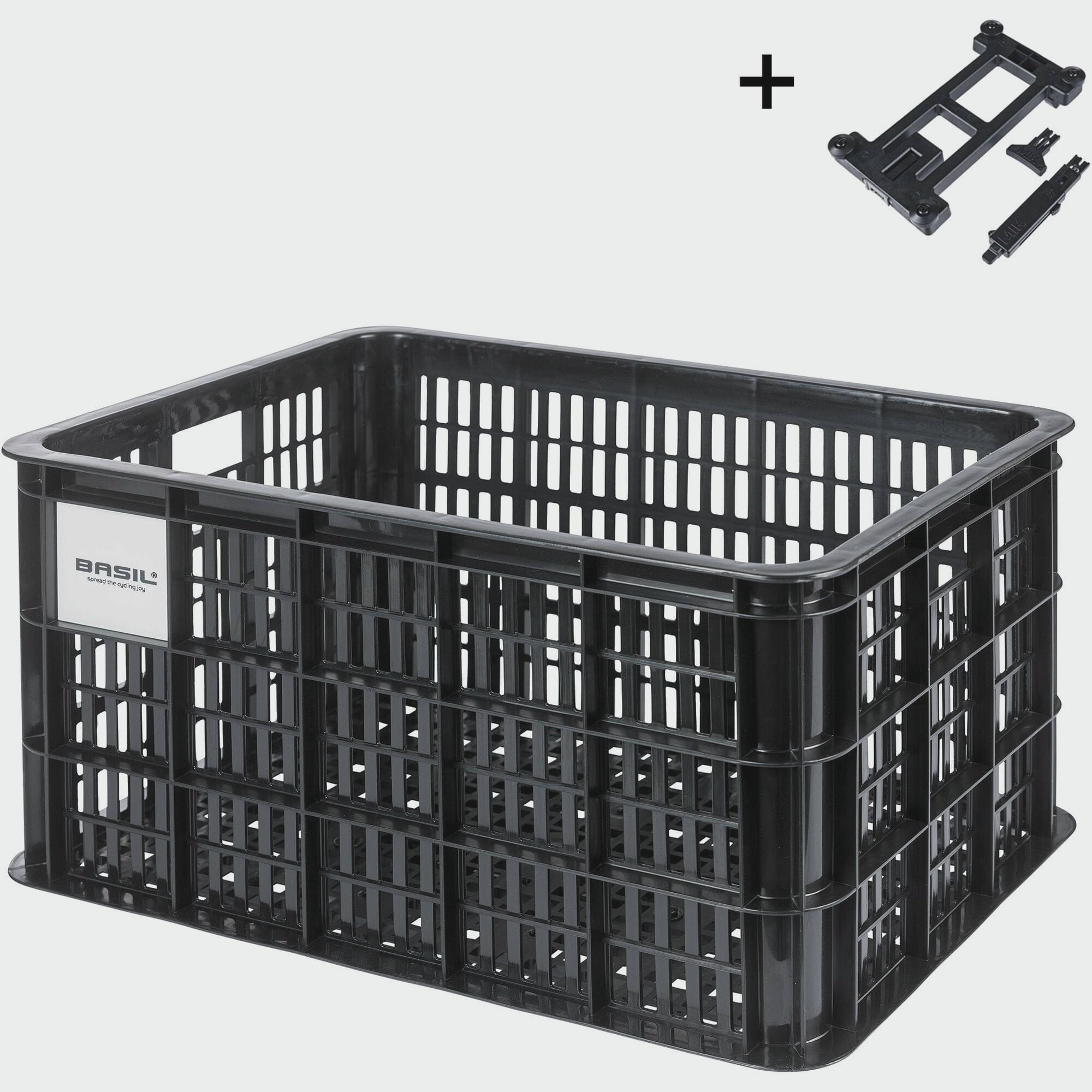 Basil Panniers & Bags - bicycle crate MIK L 40L recycled synthetic black