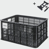 Basil Panniers & Bags - bicycle crate MIK L 40L recycled synthetic black