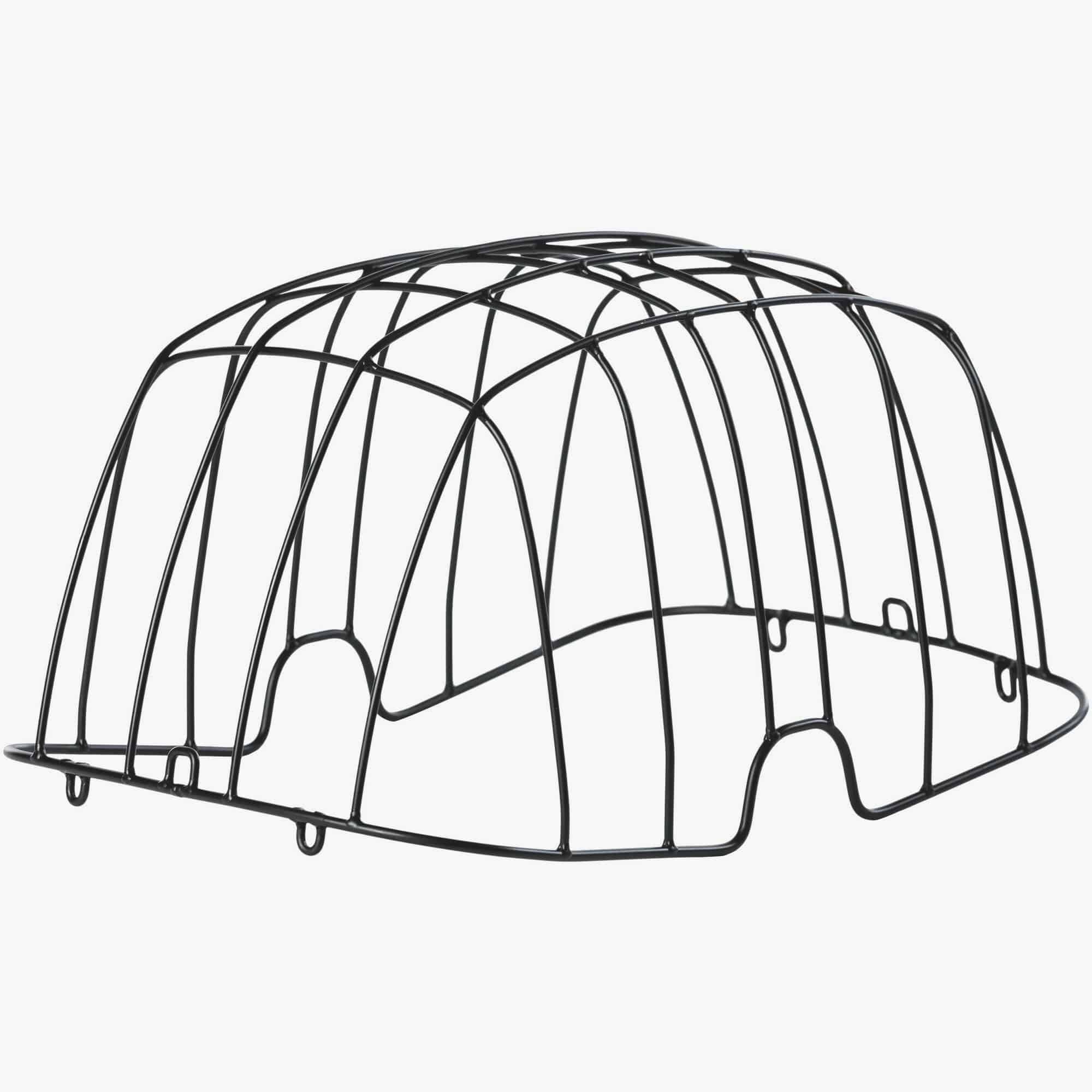 Basil Buddy Space Frame Black dog bike basket safety wire dome accessory attached to a bike basket for pet safety.