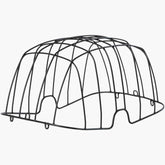 Basil Buddy Space Frame Black dog bike basket safety wire dome accessory attached to a bike basket for pet safety.