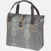 Basil Elegance bicycle shopper bag in Chateau Taupe with hook-on system, 20-26L capacity, designed for bike accessories.