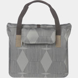 Basil Elegance bicycle shopper bag in Chateau Taupe with hook-on system, 20-26L capacity, designed for bike accessories.