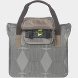 Basil Elegance Bicycle Shopper Bag in Chateau Taupe with hook-on system, 20-26L capacity, designed for bike accessories.