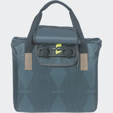 Basil Elegance Bicycle Shopper Bag in estate blue with hook-on system, 20-26L capacity, designed for versatile cycling accessories.