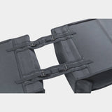 Basil Mara Double Bag 26L black water-repellent bike pannier with reflective accents and adjustable straps for cycling accessories.