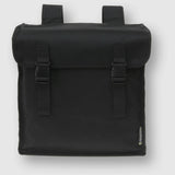 Basil Mara XXL black double bike bag with reflective strips, water-repellent pannier, 47L capacity for cycling accessories.