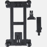 MIK Adapter Plate 2.0 lockable black accessory for secure bike basket and bag attachment, shown mounted on a bicycle.