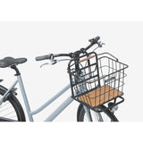 Basil Norland MIK 23L bicycle basket in black and natural brown for front or rear carrier, durable accessories for bikes.