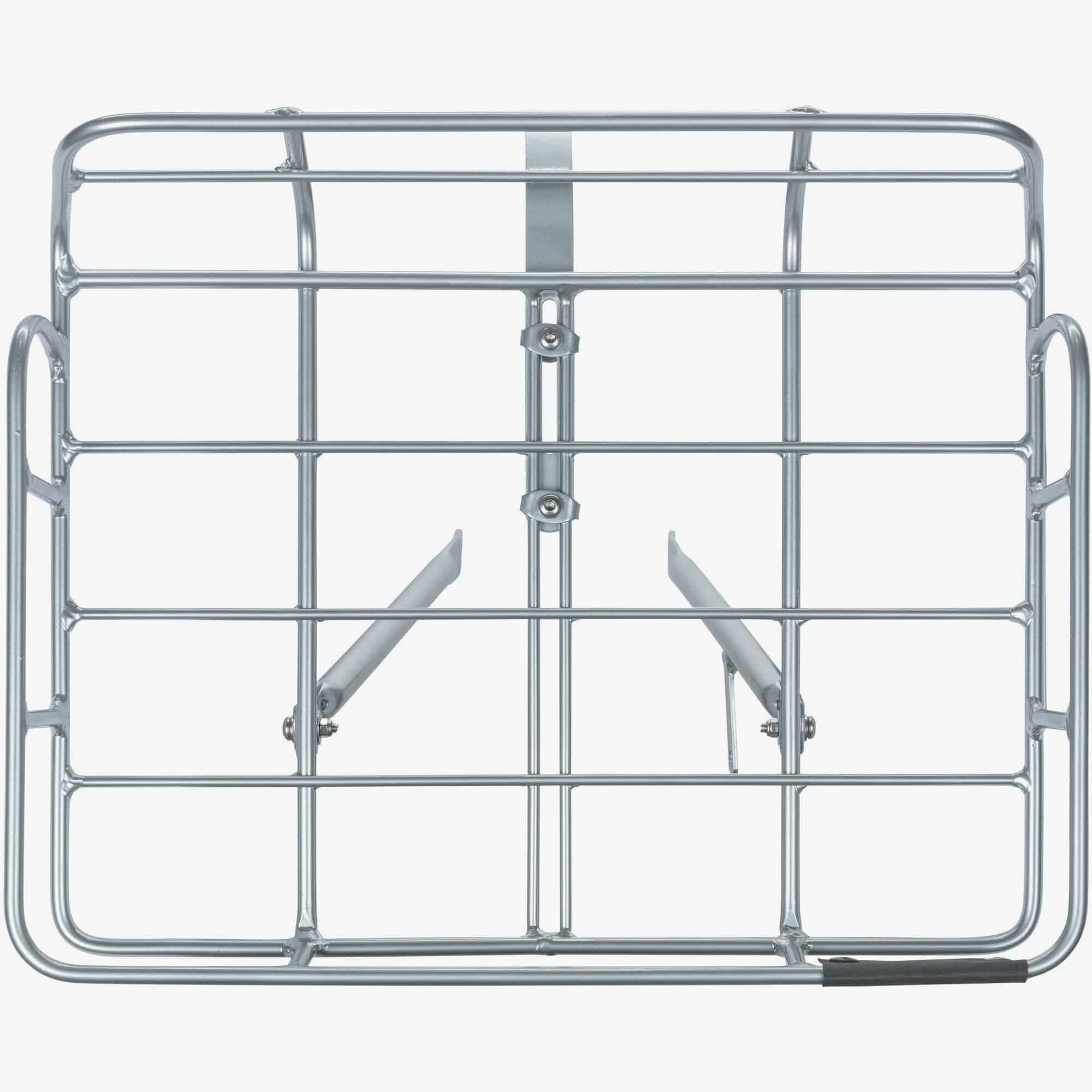 Basil Portland aluminium front bike carrier with lamp mount for 26 and 28-inch bikes, accessory for bike transport and lighting.