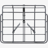 Basil Portland front bike carrier in matte black with vintage style design, fits 26-28 inch wheel bikes, accessories for cycling.