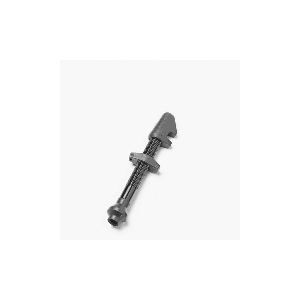 Black DT Swiss lightweight aluminum tubeless valve for 26-35mm deep rims, designed for bicycle wheel components.