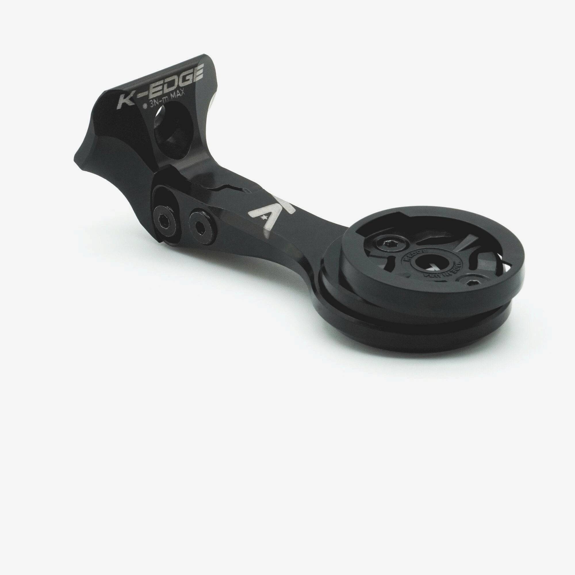 K-Edge off-set spacer for Garmin EDGE 1050 bike computer, compatible with K-Edge mounts, shown attached to cycling accessory.