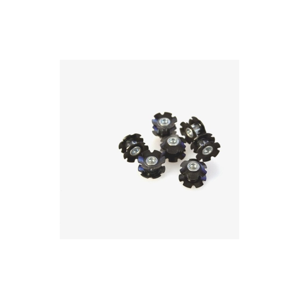Set of 10 M Part 1-1/8 inch star nuts for 25.4mm steerer tubes, bicycle components for secure headset installation.
