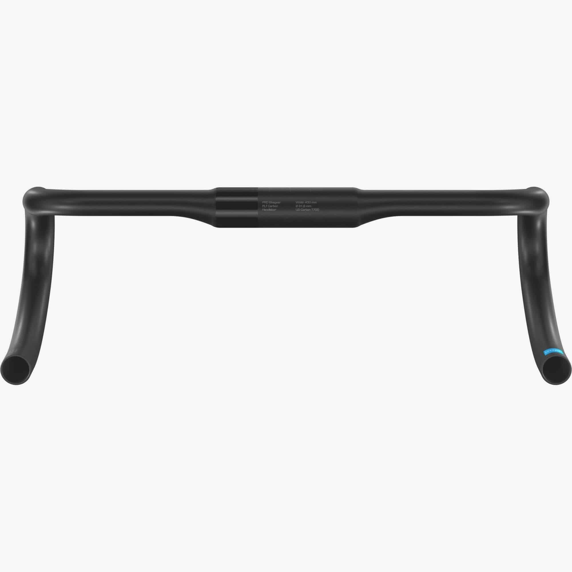 PRO PLT Carbon Road Handlebar 31.8mm, ergonomic design, available in 380mm, 400mm, and 420mm lengths for cycling components.