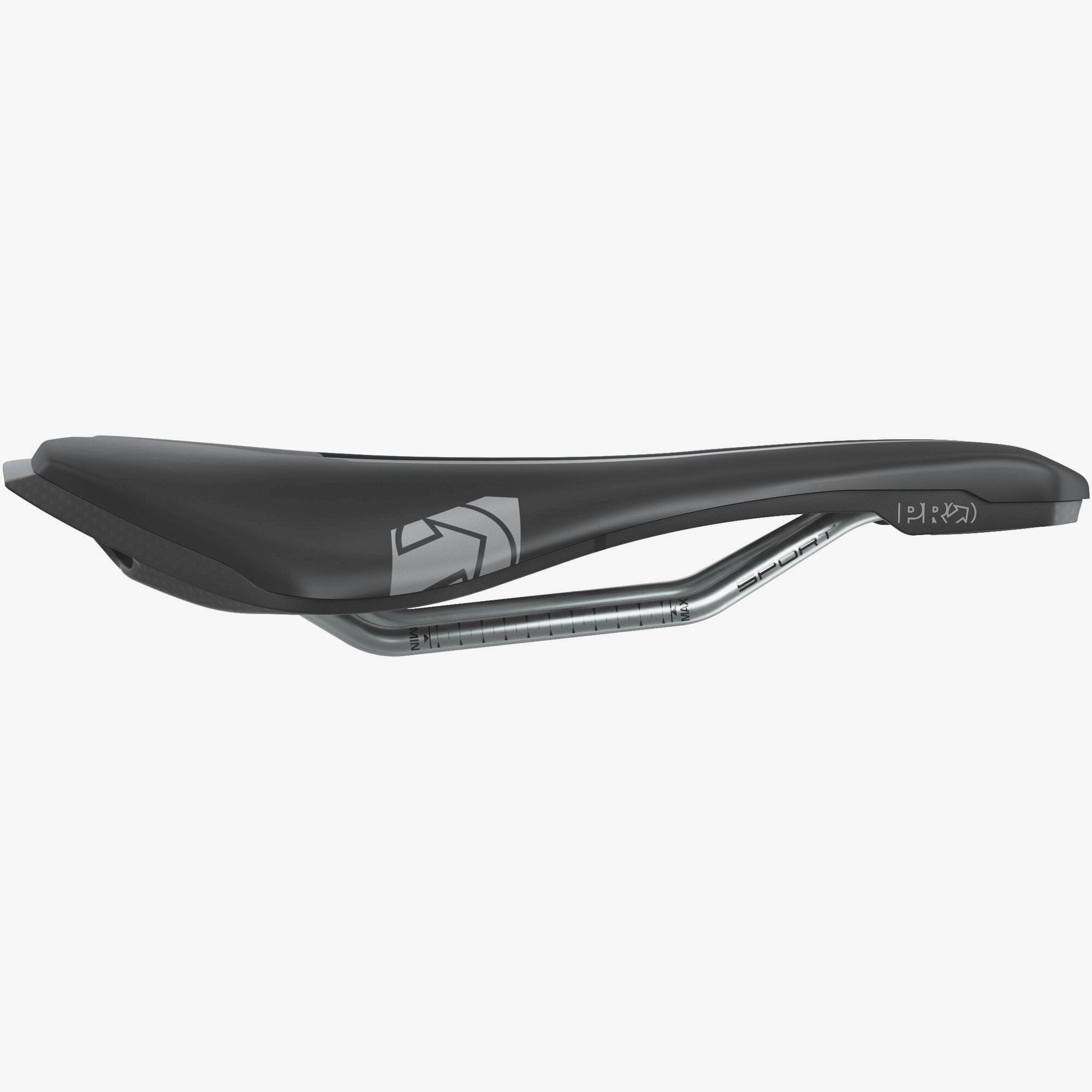 PRO Stealth Sport cycling saddle with ergonomic design and carbon reinforcement for durable, comfortable bike riding.