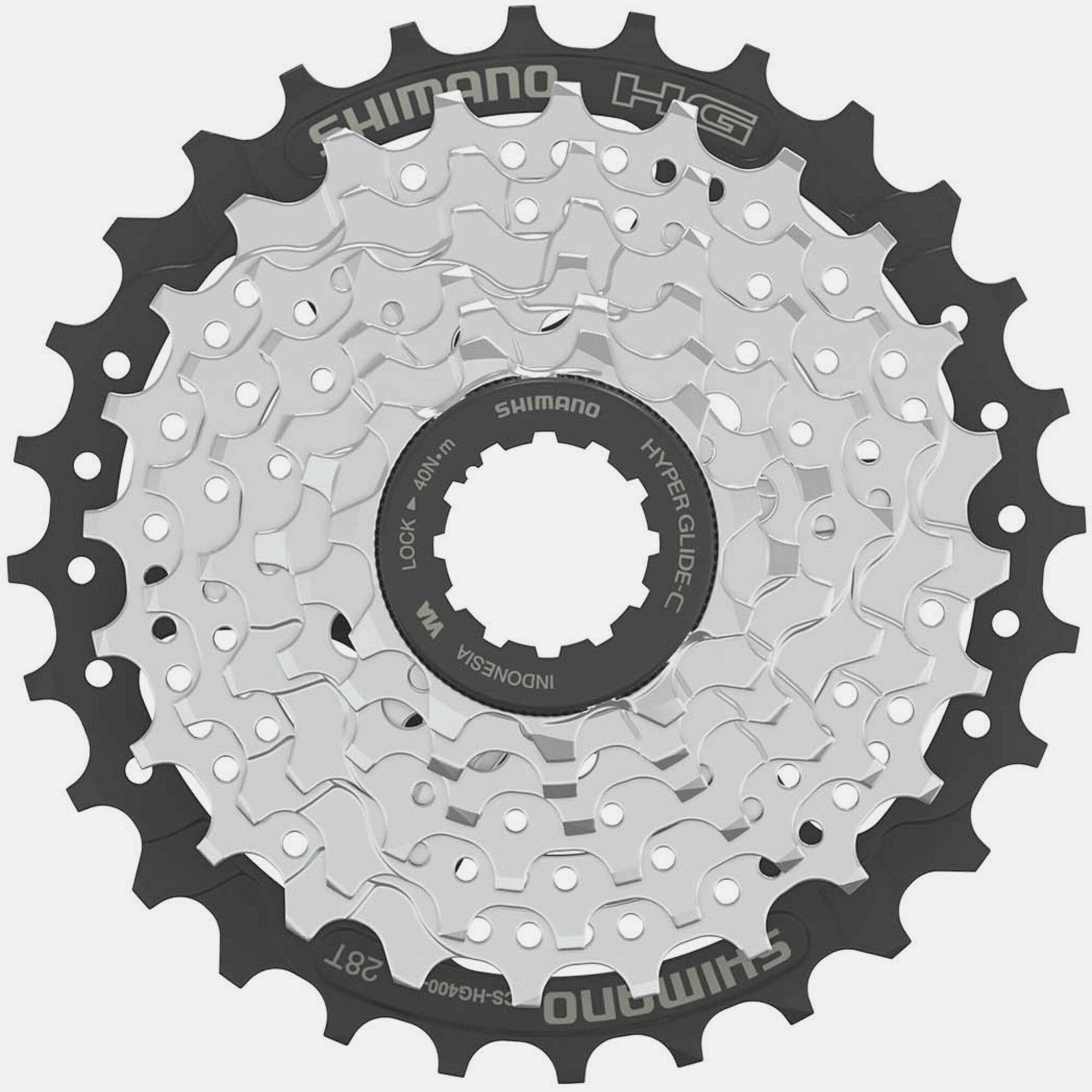 Shimano Altus 7-speed cassette with Hyperglide sprockets, 11-28T gear range, for bike components and drivetrain upgrades.