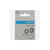 Shimano CUES RD-U4020 U3020 tension and guide pulley set for mountain bike rear derailleur, with metal and plastic components.