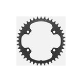 Shimano GRX FC-RX610-1 12-speed 40T single chainring for 1X crankset, bike components with black finish and mounting holes.