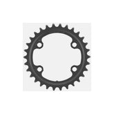 Shimano GRX FC-RX610-2 12-speed gravel bike chainring set with 46 and 30T double chainrings, close-up view of components.