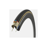 Vittoria Corsa Pro 700x29c tubeless-ready road tyre in black with tan sidewalls mounted on a wide G2.0 rim.