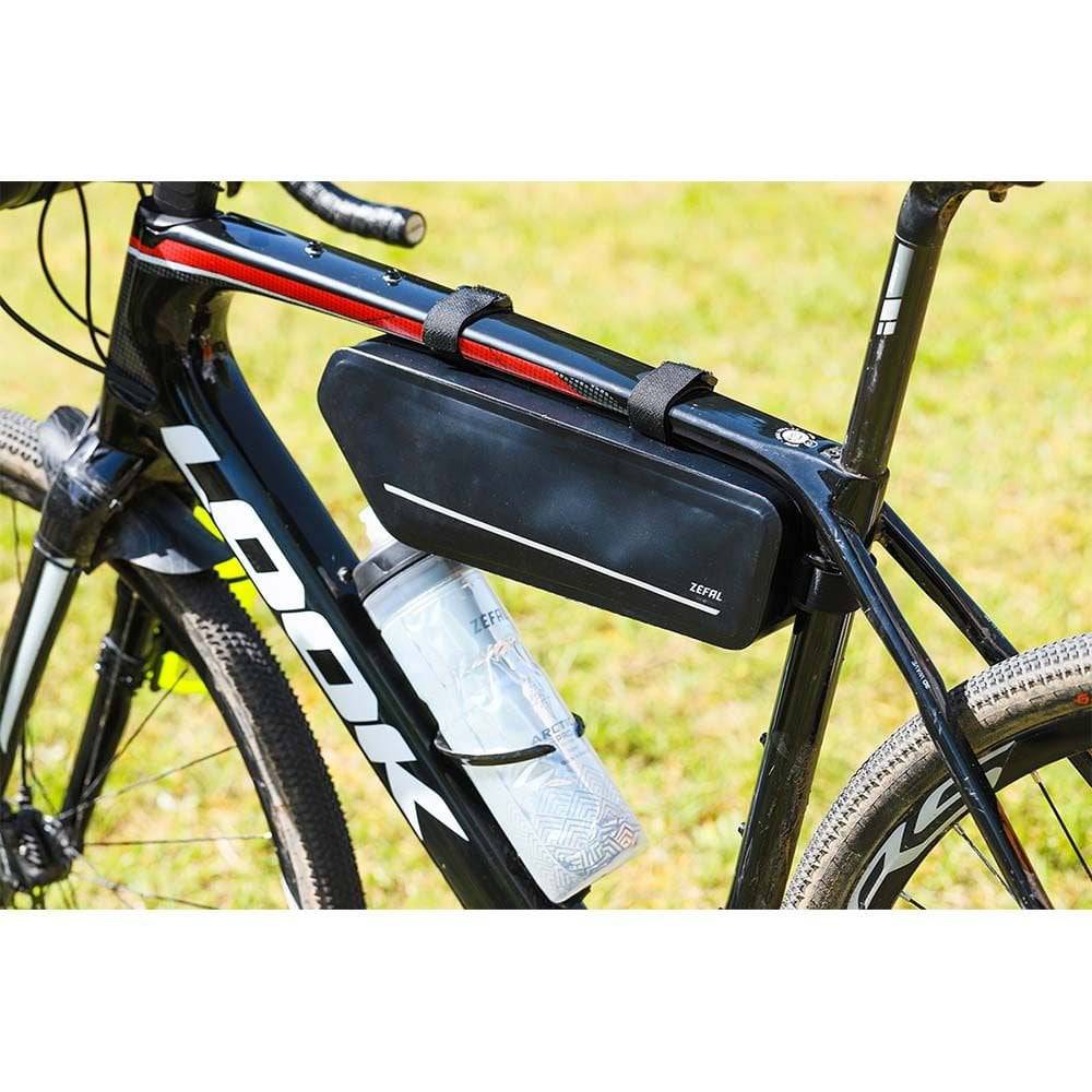 Zefal Z Adventure C2 waterproof bike frame bag 2.5L mounted on a road or mountain bike frame for cycling accessories storage
