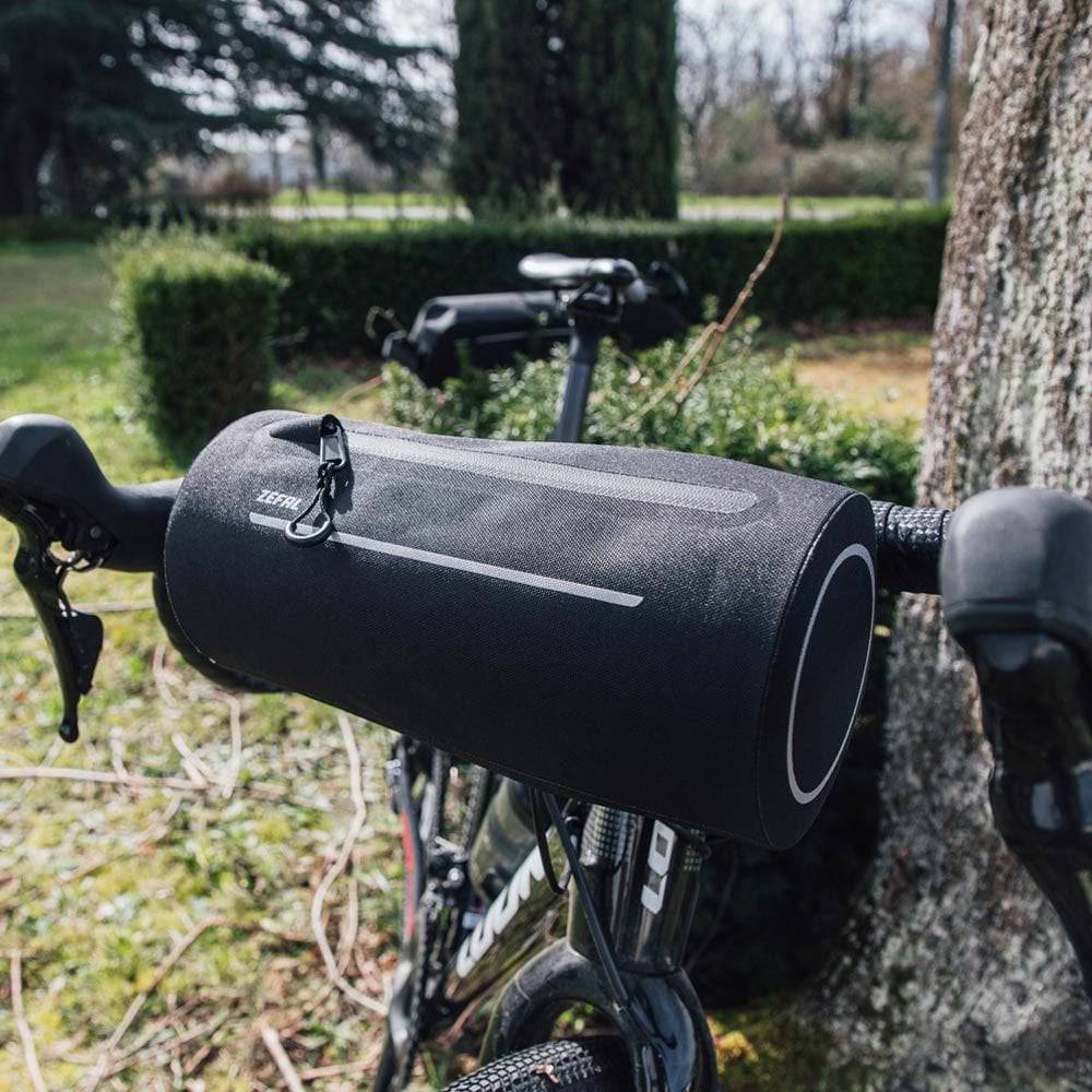 Zefal Z Adventure F2 waterproof front bike bag mounted on bike frame, 2.5L capacity for cycling accessories and gear.