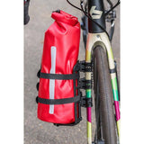 Zefal Z Adventure Fork Pack front bag with waterproof holder for bikepacking, mounted on a mountain bike fork.