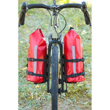 Zefal Z Adventure fork pack and front bikepacking bag with waterproof holder mounted on a bicycle fork.