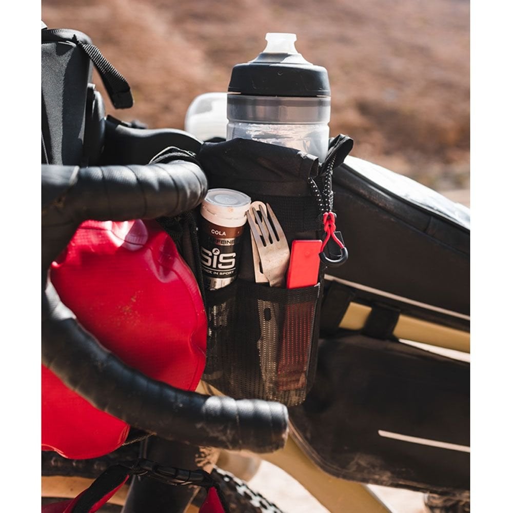 Zefal Z Adventure Pouch Bike Handlebar Mount accessory, 1L capacity, compact outdoor cycling storage bag attached to a bike handlebar.