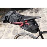 Zefal Z Adventure R11 waterproof bike saddle bag with 5-11L capacity, mounted on a bicycle for touring and cycling accessories.