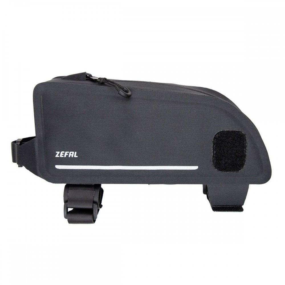 Zefal Z Adventure T1 top tube bike bag, water-resistant cycling accessory mounted on bike frame for convenient storage.