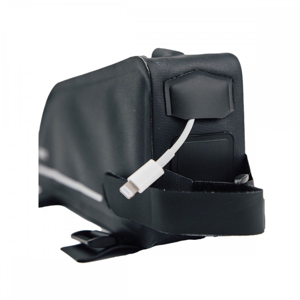 Zefal Z Adventure T1 top tube bike bag, water-resistant accessory for secure storage on a bicycle.