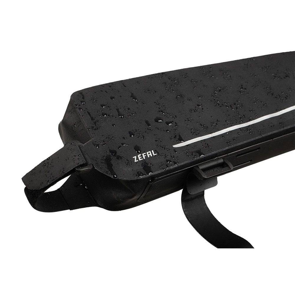 Zefal Z Adventure T3 waterproof top-tube bikepacking bag mounted on a road or mountain bike frame for cycling accessories.