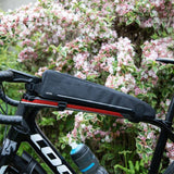 Zefal Z Adventure T3 waterproof top-tube bikepacking bag mounted on a road and MTB bike, designed for durable outdoor cycling accessories.