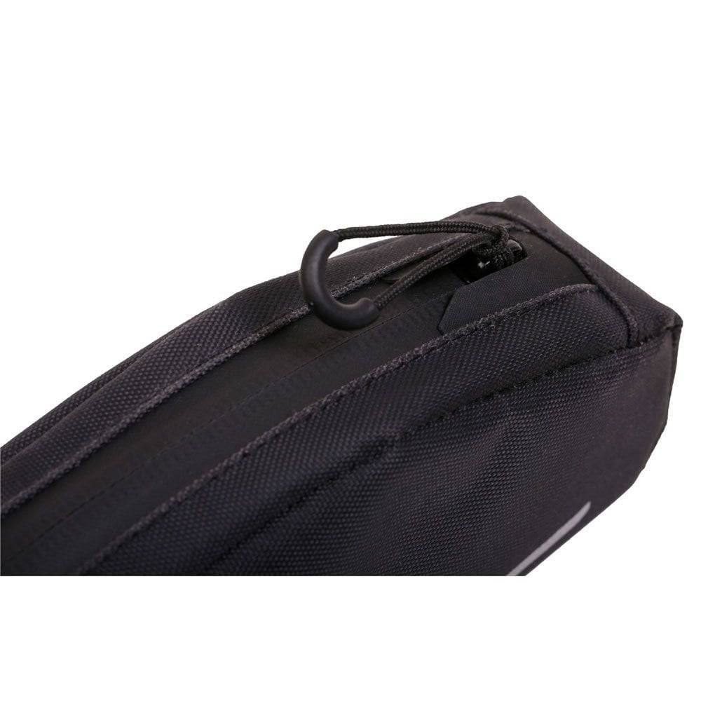Zefal Z Aero frame bag attached to a bicycle frame, designed for aerodynamic cycling gear storage and bike packing accessories.
