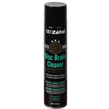 Zefal Disc Brake Cleaner 400ml in a workshop setting, showing the fast-drying degreaser spray for bike brakes.