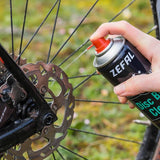 Zefal Disc Brake Cleaner 400ml bottle with spray nozzle, fast-drying degreaser for bike disc brakes.