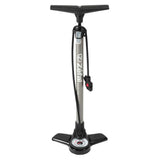 Zefal Profil Max FP20 floor pump with Z-Switch for Presta, Schrader, and Dunlop valves, featuring a sturdy handle and pressure gauge.