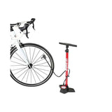 Zefal Profil Max FP30 floor pump with gauge for Presta, Schrader, and Dunlop valves, featuring a sturdy metal base and ergonomic handle.